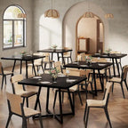 31.5-Inch Square Dining Table with Metal Frame