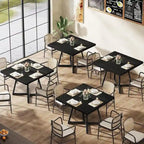 31.5-Inch Square Dining Table with Metal Frame