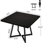 31.5-Inch Square Dining Table with Metal Frame