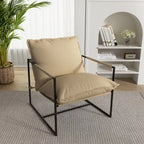 Metal Frame Sling Accent Chair with Cushion