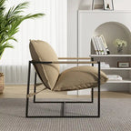 Metal Frame Sling Accent Chair with Cushion