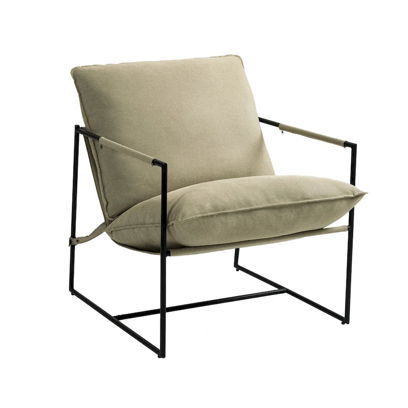 Metal Frame Sling Accent Chair with Cushion