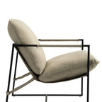 Metal Frame Sling Accent Chair with Cushion