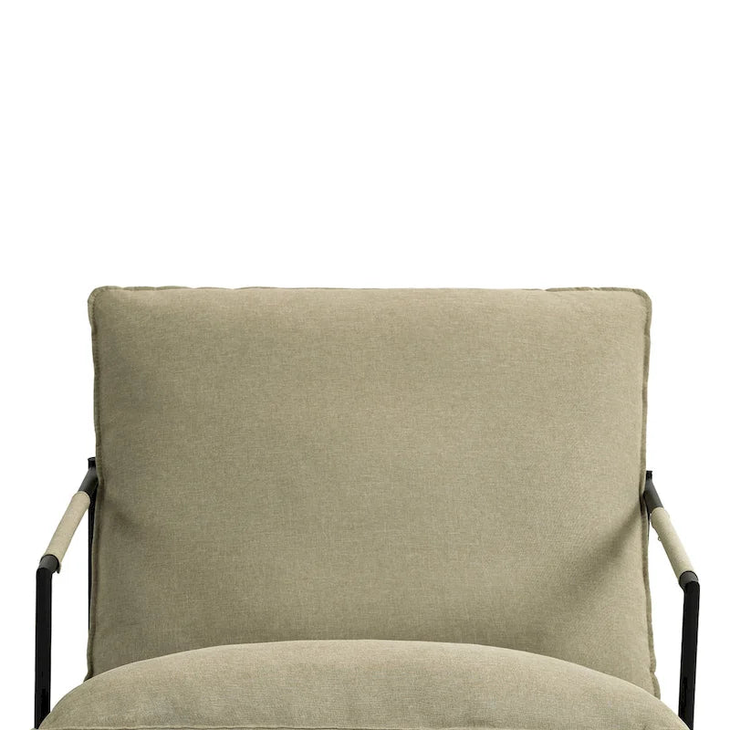 Metal Frame Sling Accent Chair with Cushion