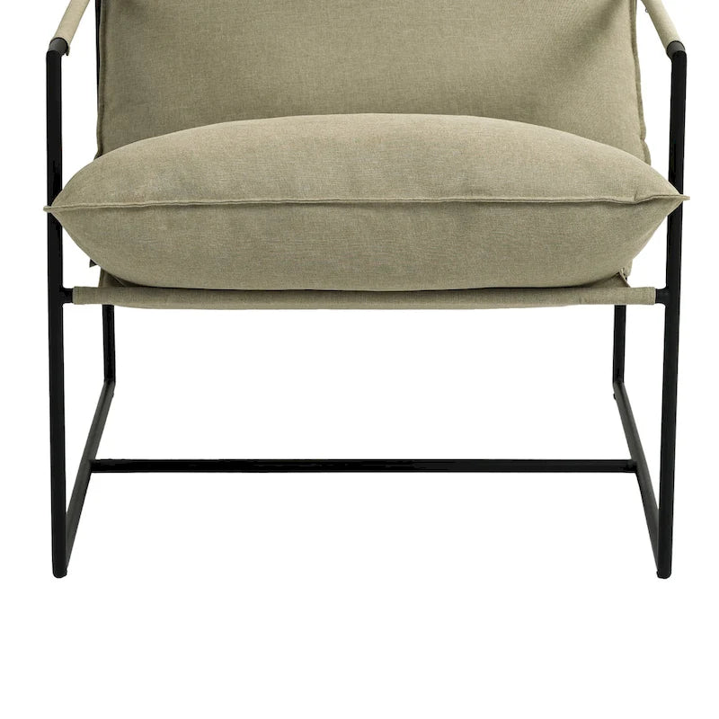 Metal Frame Sling Accent Chair with Cushion
