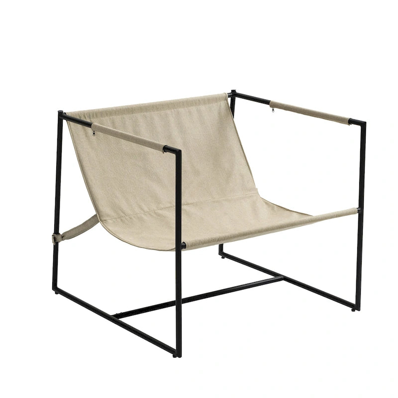 Metal Frame Sling Accent Chair with Cushion