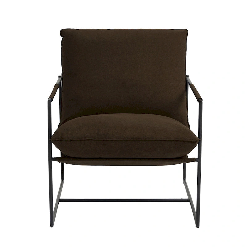 Metal Frame Sling Accent Chair with Cushion