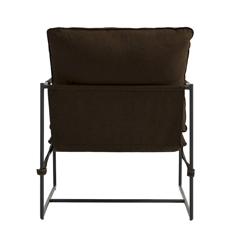 Metal Frame Sling Accent Chair with Cushion