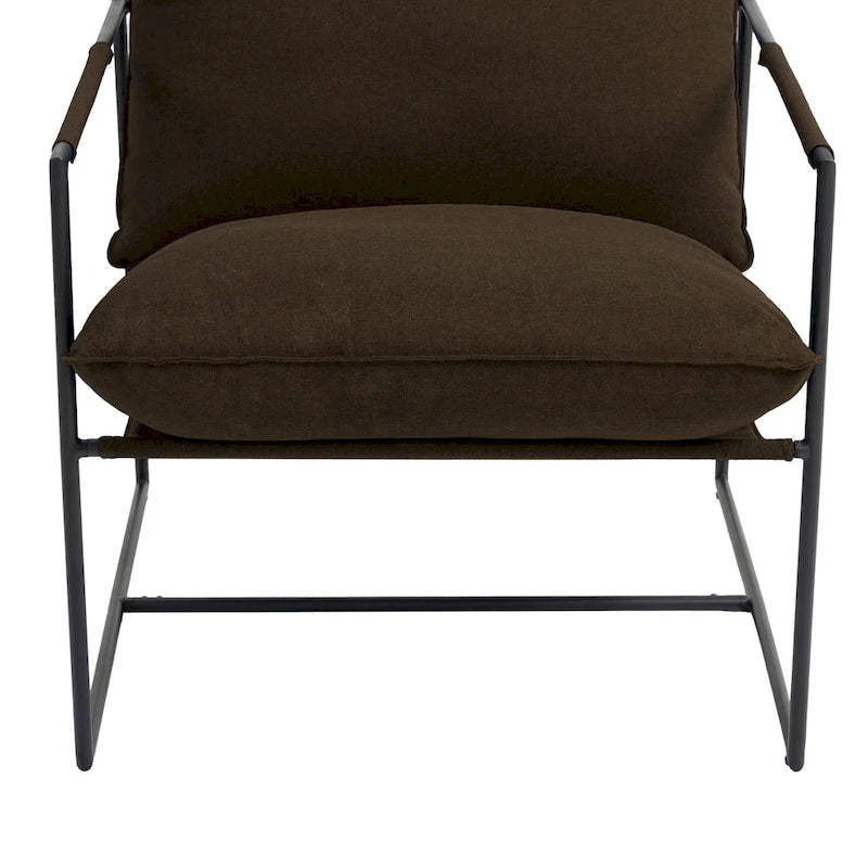 Metal Frame Sling Accent Chair with Cushion