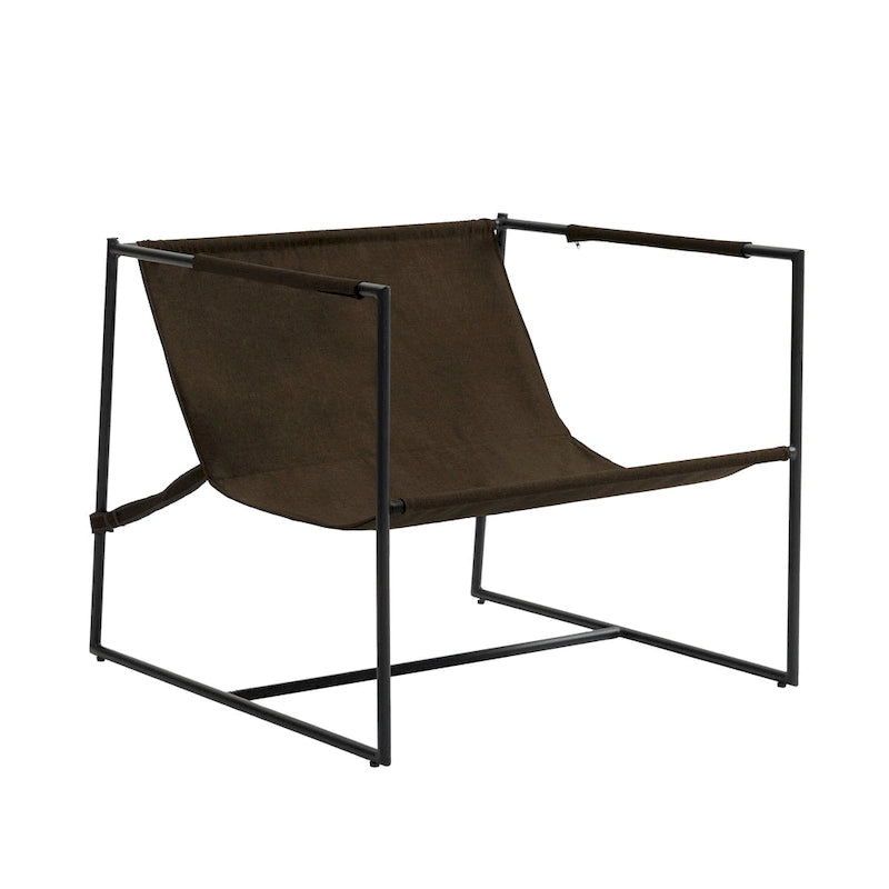 Metal Frame Sling Accent Chair with Cushion
