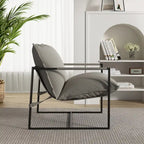 Metal Frame Sling Accent Chair with Cushion