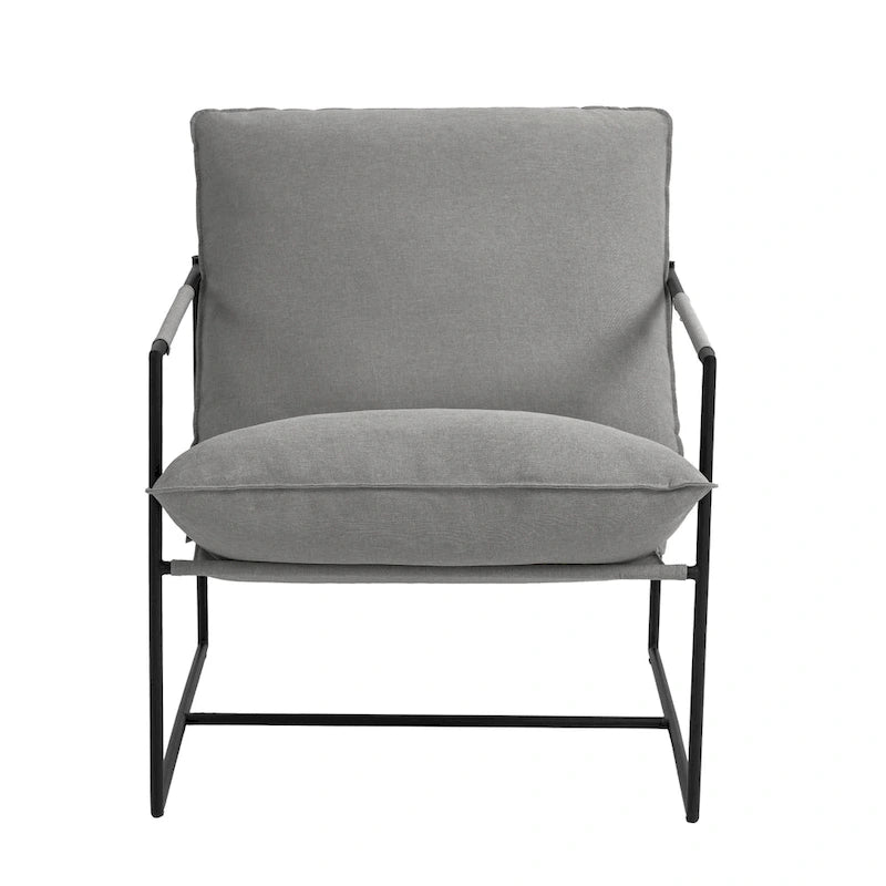 Metal Frame Sling Accent Chair with Cushion