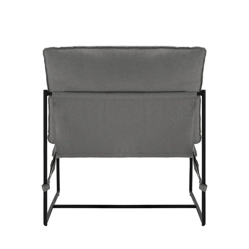 Metal Frame Sling Accent Chair with Cushion