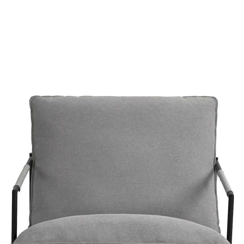 Metal Frame Sling Accent Chair with Cushion