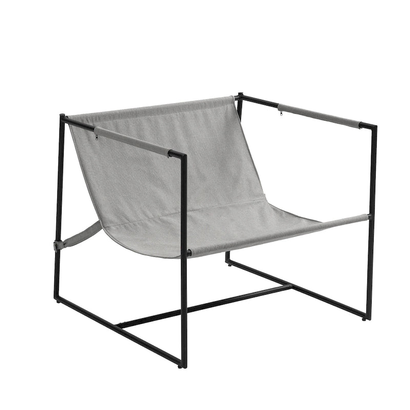 Metal Frame Sling Accent Chair with Cushion