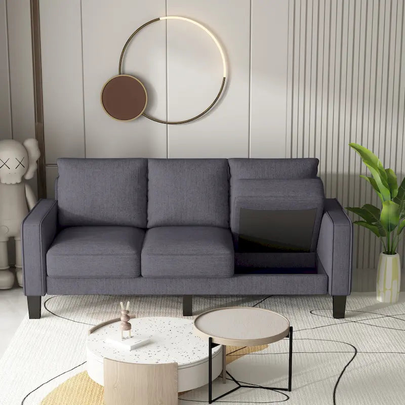 Upholstered Living Room Sofa with Storage