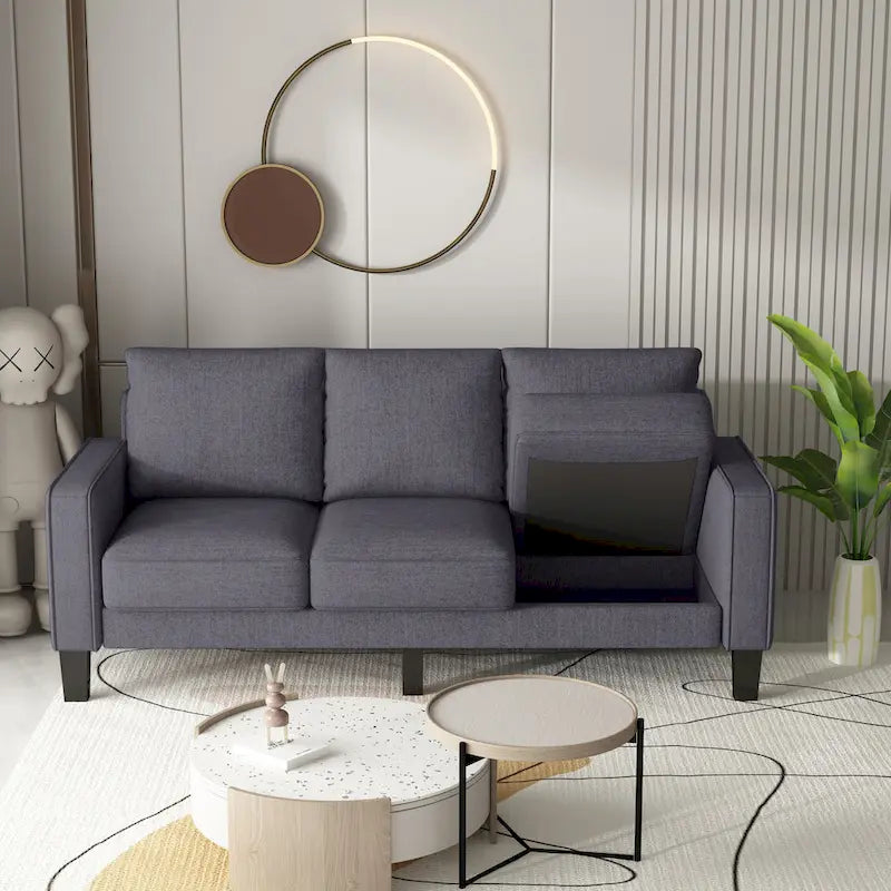 Upholstered Living Room Sofa with Storage
