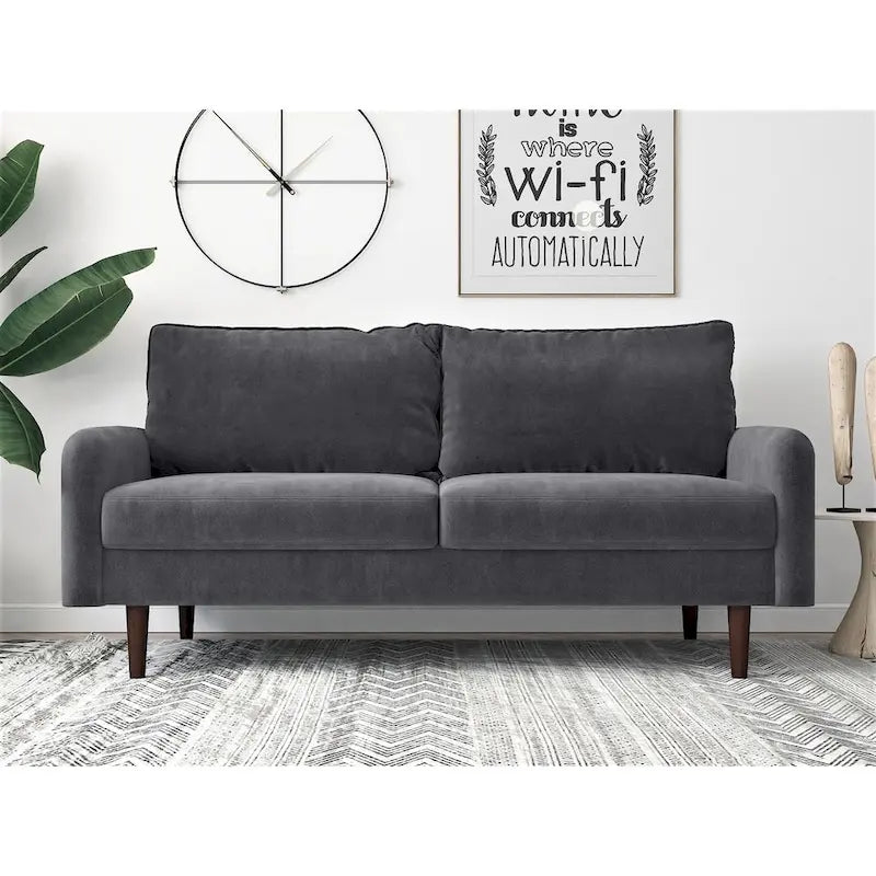 Velvet 2-Seat Sofa with Tapered Legs