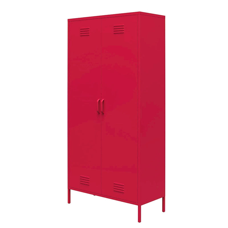 2 Door Tall Metal Locker Storage Cabinet