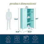 2 Door Tall Metal Locker Storage Cabinet