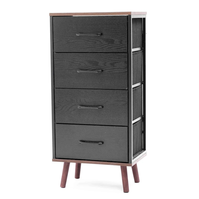 4-Drawer Fabric Storage Chest with Wood Top