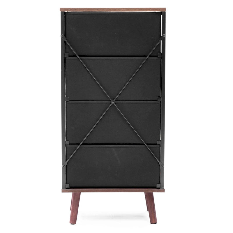 4-Drawer Fabric Storage Chest with Wood Top