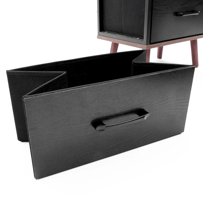 4-Drawer Fabric Storage Chest with Wood Top