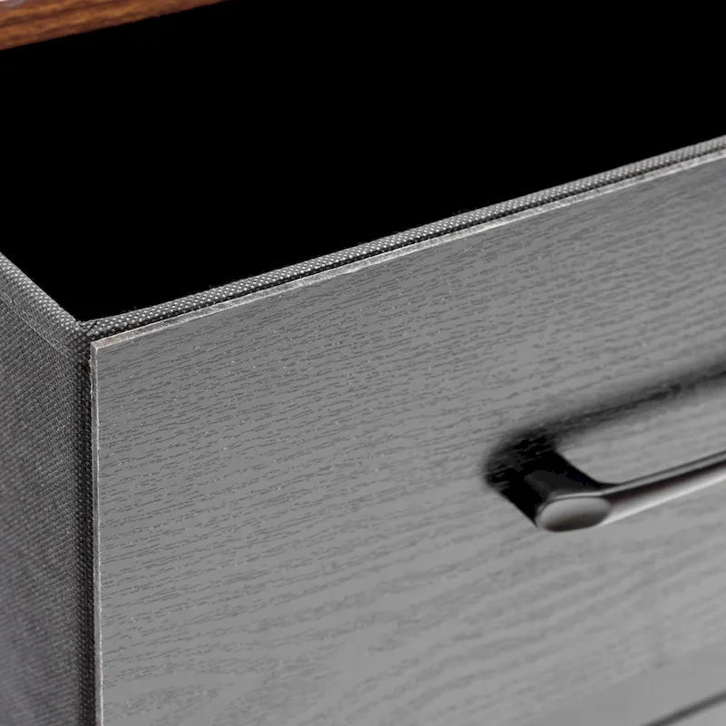 4-Drawer Fabric Storage Chest with Wood Top