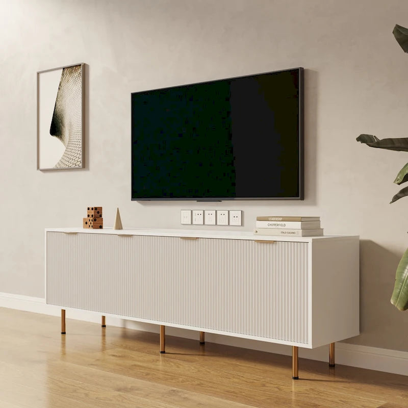 70-Inch TV Stand with 4 Drawers in White