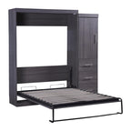 Full Size Murphy Wall Bed with Wardrobe and Drawers