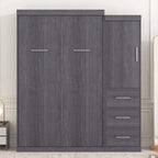 Full Size Murphy Wall Bed with Wardrobe and Drawers