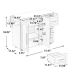 Kitchen Island Cart with Cabinet and Three Drawers