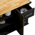 Kitchen Island Cart with Cabinet and Three Drawers