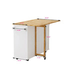 Kitchen Island Cart with Cabinet and Three Drawers