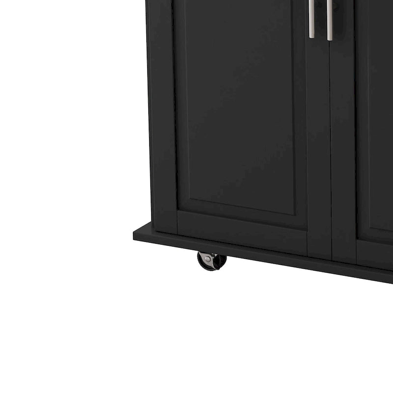 Kitchen Island Cart with Cabinet and Three Drawers