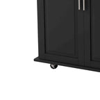 Kitchen Island Cart with Cabinet and Three Drawers