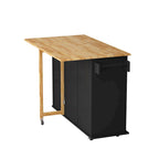 Kitchen Island Cart with Cabinet and Three Drawers