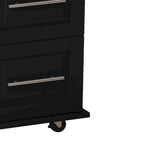 Kitchen Island Cart with Cabinet and Three Drawers