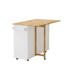 Kitchen Island Cart with Cabinet and Three Drawers