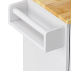Kitchen Island Cart with Cabinet and Three Drawers