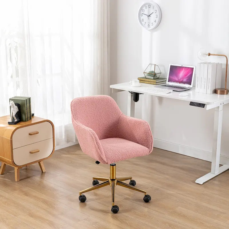 Upholstered Home Office Chair with Adjustable Height and 360° Swivel