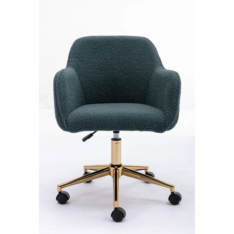 Upholstered Home Office Chair with Adjustable Height and 360° Swivel