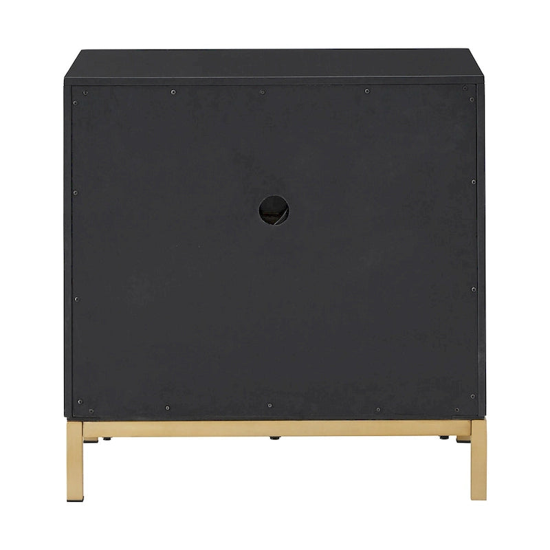26-Inch Tall 2-Drawer Nightstand with USB Ports and Power Outlets