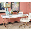 High-Gloss Writing Desk with Storage Drawers