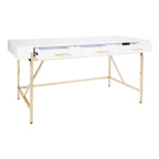 High-Gloss Writing Desk with Storage Drawers