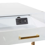 High-Gloss Writing Desk with Storage Drawers