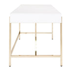High-Gloss Writing Desk with Storage Drawers