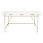 High-Gloss Writing Desk with Storage Drawers