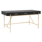 High-Gloss Writing Desk with Storage Drawers