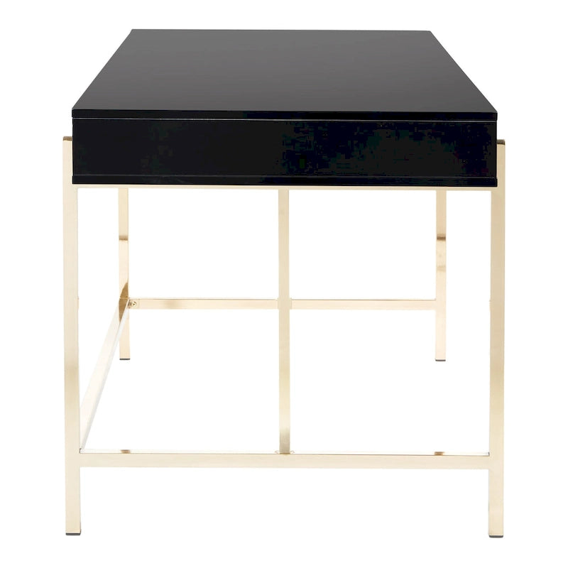 High-Gloss Writing Desk with Storage Drawers